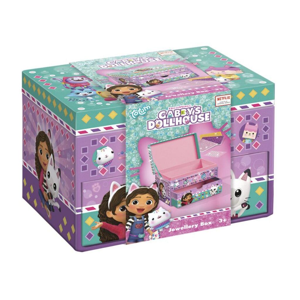 Totum gabby’s poppenhuis sieradendoosje speelgoed meisjes mozaïek beauty doosje versieren - gabby’s dollhouse cadeau knutselen
