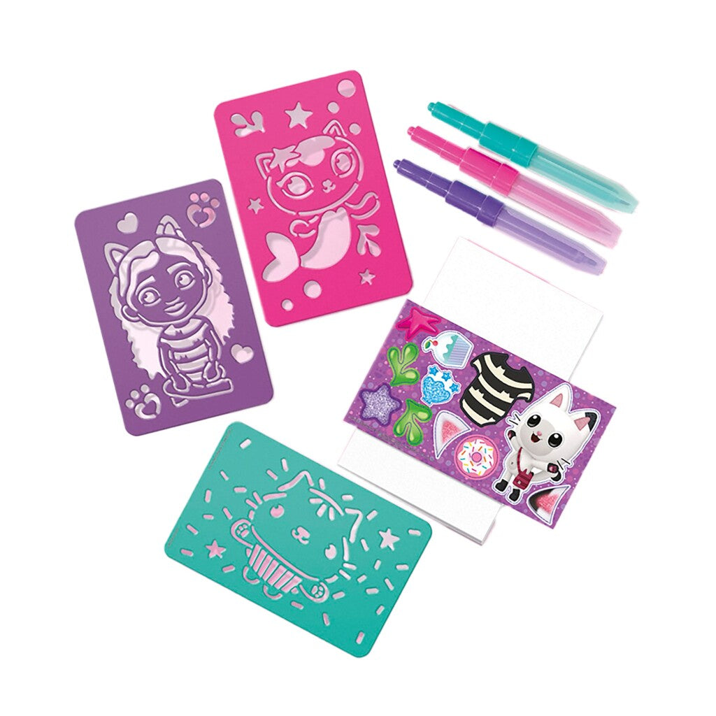 Totum gabby’s poppenhuis knutselset 2 in 1 glitter bedelarmbandjes maken blaaspennen en sjablonen gabby’s dollhouse creatief speelgoed meisjes cadeau tip