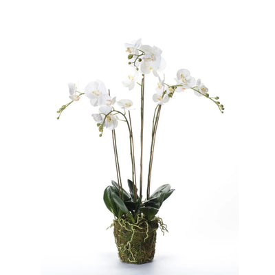 Emerald kunstplant orchidee met mos wit 90 cm 20.355