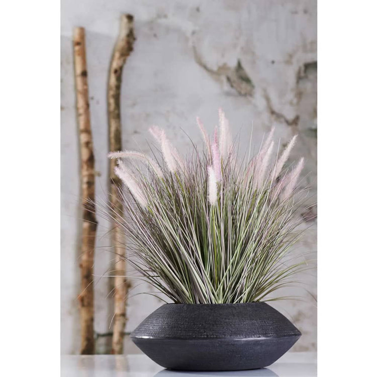 Emerald kunstplant in zinken pot lampenpoetsergras 58 cm