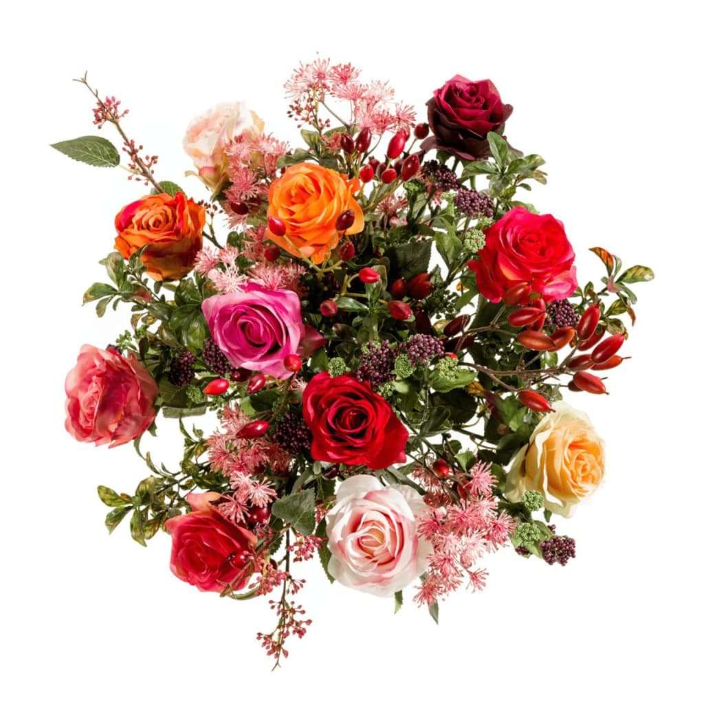 Emerald kunstboeket flame roses