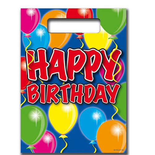Folat bv uitdeelzakjes ballonnen happy birthday, 8st.