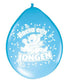 Basic ballon hoera een jongen 30cm 8 stuks