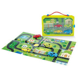 Toi-toys turbo racers verzamelkoffer + 4 auto #039;s + speelposter - afbeelding 1