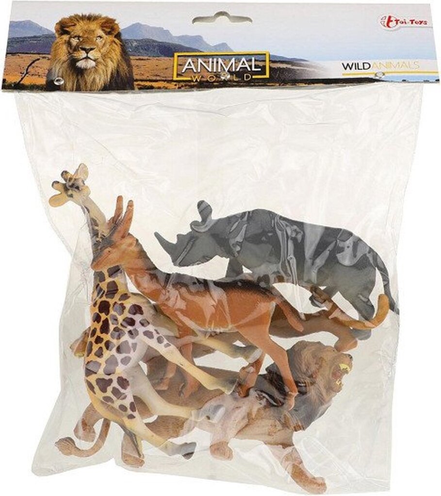 Toi-toys animal world wilde dieren deluxe, 5st.