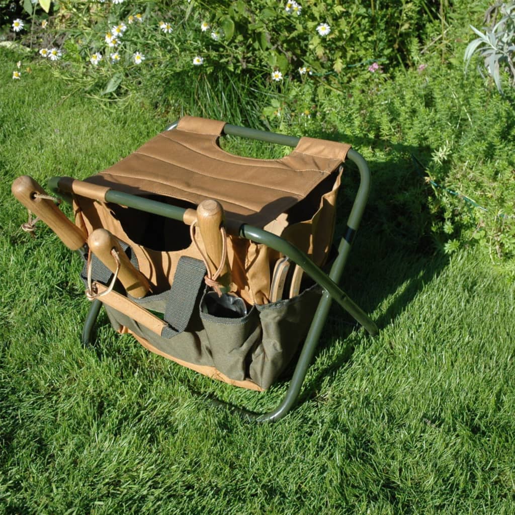 Esschert design tuingereedschapstas en krukje gt01