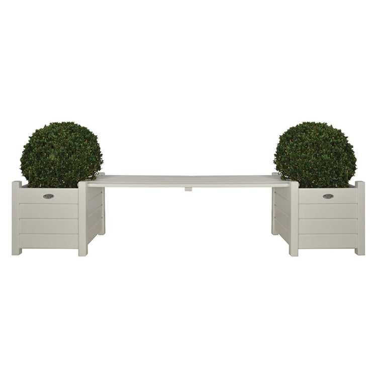 Esschert design bank met plantenbak wit cf33w