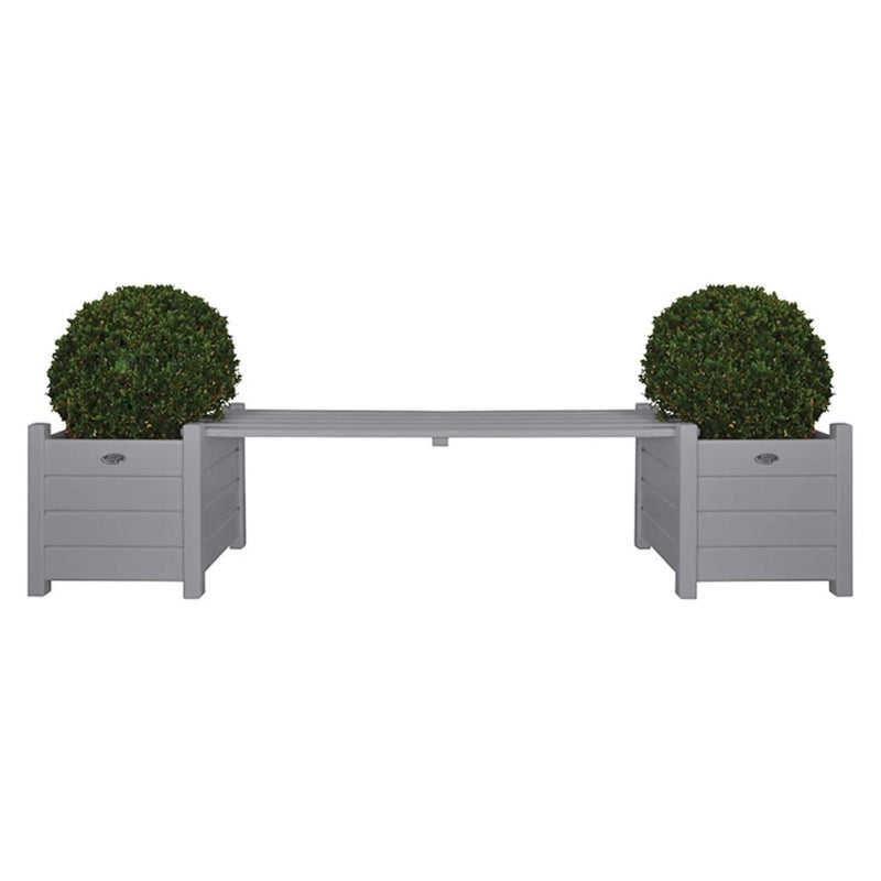Esschert design bank met plantenbak grijs cf33g