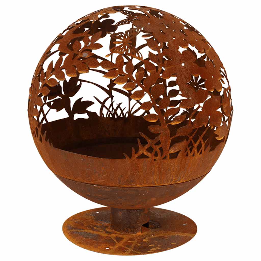 Esschert design vuurkorf lasergesneden bloemen roestkleurig ff294