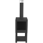 Esschert design tuinhaard met houtopslag zwart ff410 - afbeelding 2