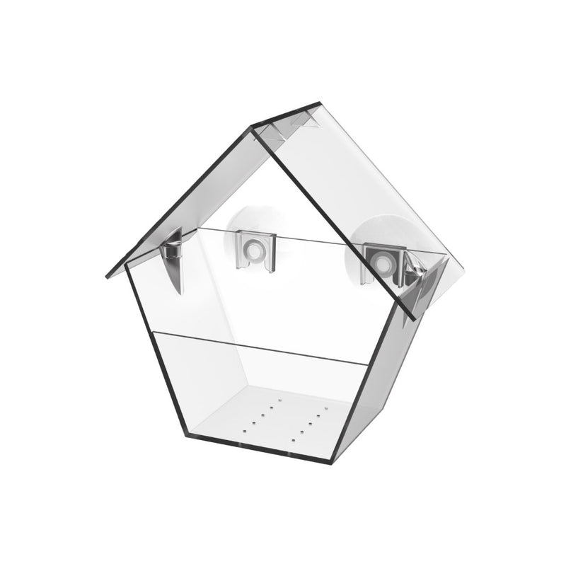 Esschert design raamvoederhuis 15x9.3x15.2 cm transparant