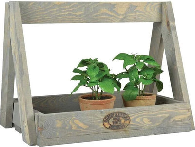 Esschert design houten plantenrek 29x39.2x28.9 cm grijs