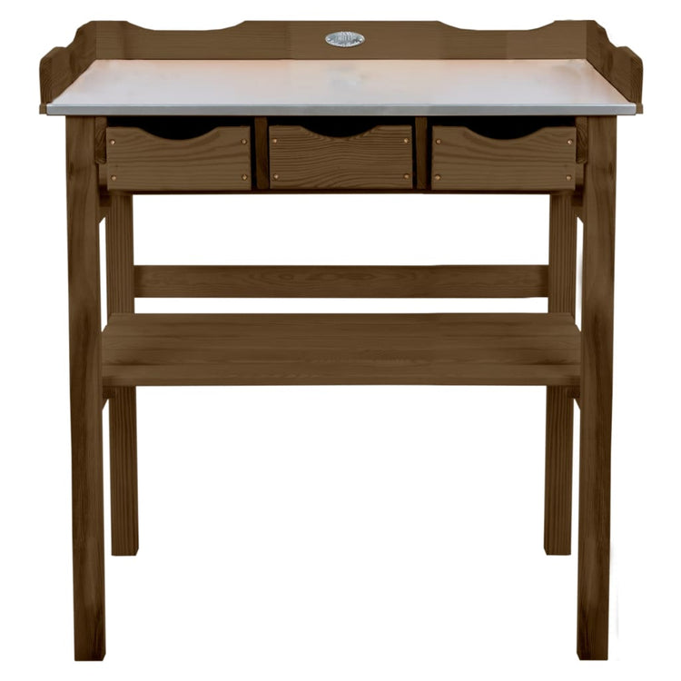 Esschert design oppottafel met lades bruin