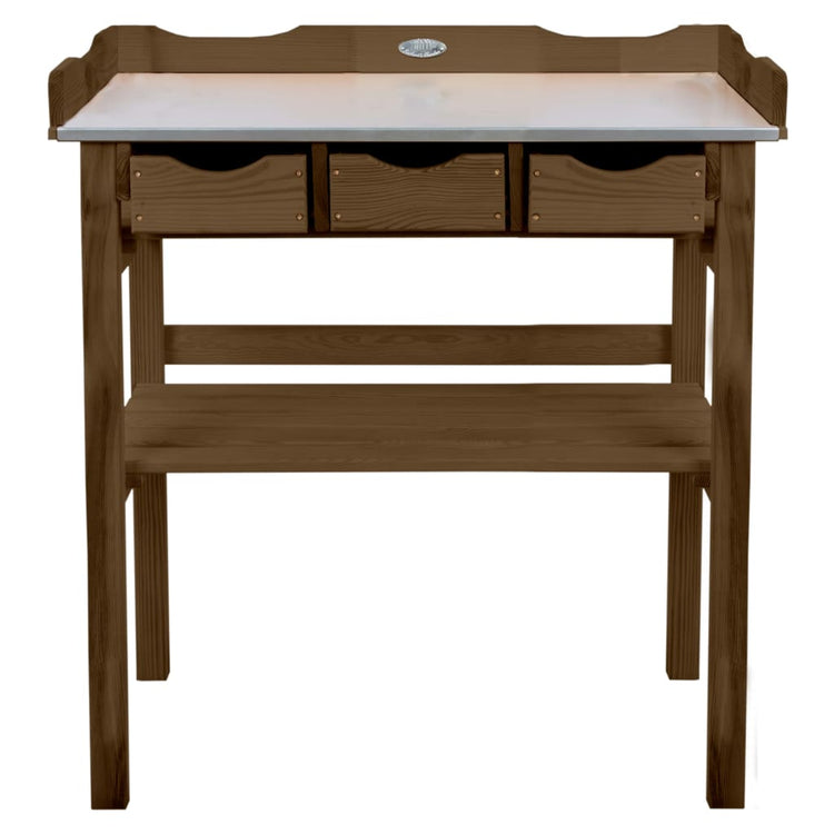 Esschert design oppottafel met lades bruin