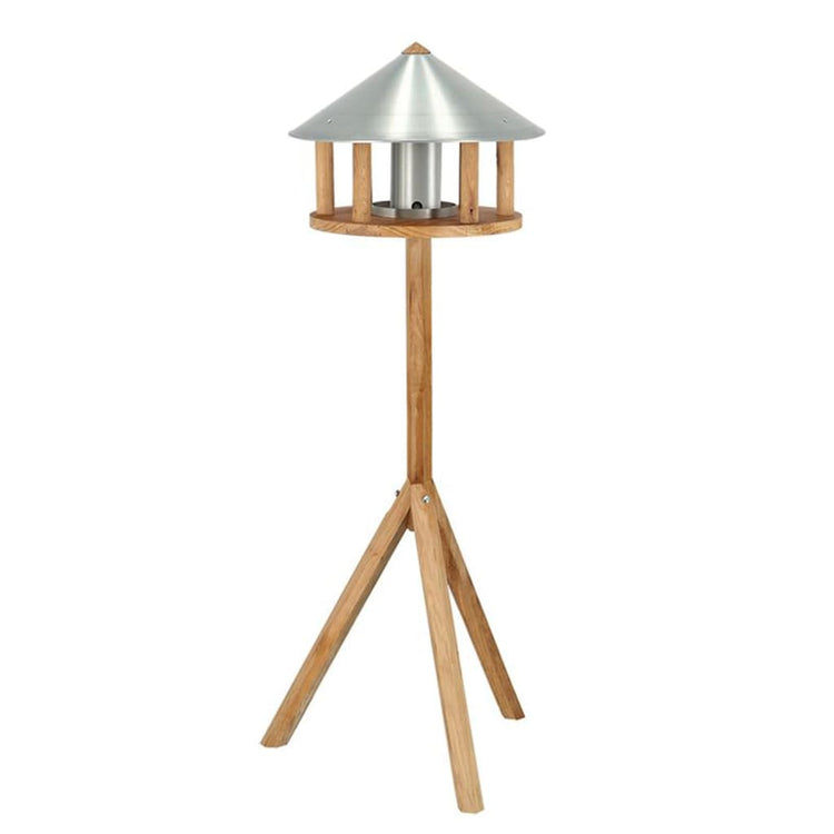 Esschert design vogelvoederhuisje met silo en rond dak zink
