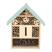 Esschert design houten insectenhotel 10x24x29 cm naturel mintgroen - afbeelding 1