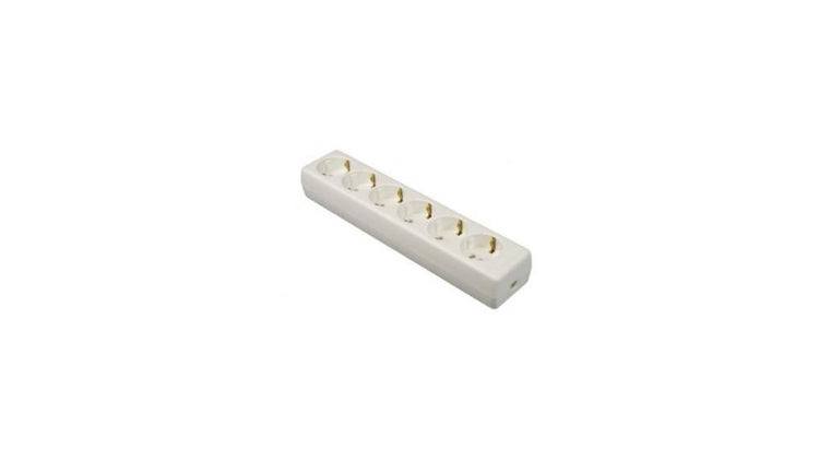 Vb 61324 tafelcontactdoos 6-voudig + ra zonder snoer wit
