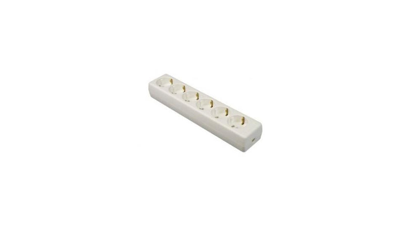 Vb 61324 tafelcontactdoos 6-voudig + ra zonder snoer wit