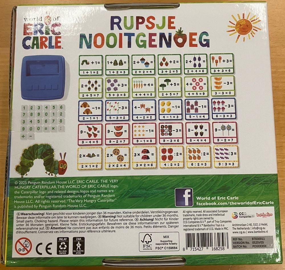 Rupsje nooitgenoeg leer rekenen. 3+