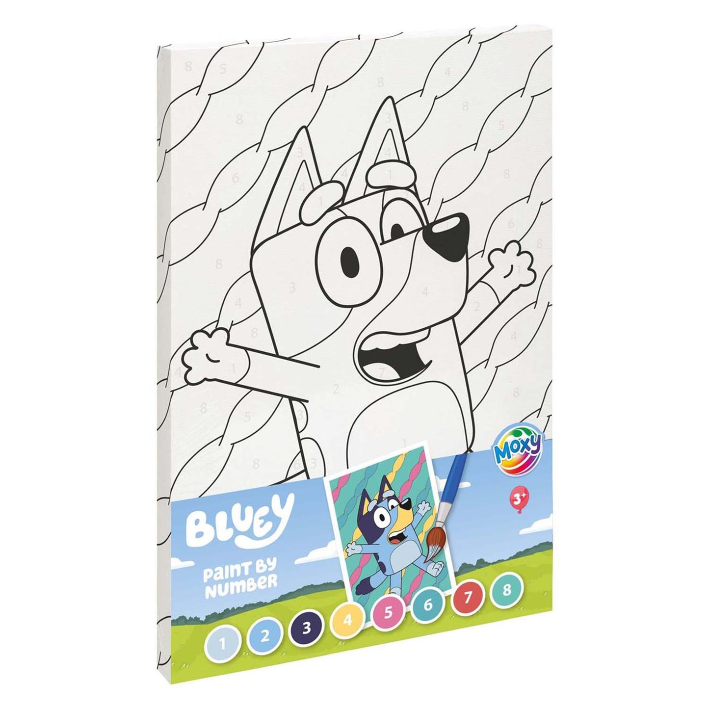 Moxy bluey schilderen op nummer canvas 30x20cm