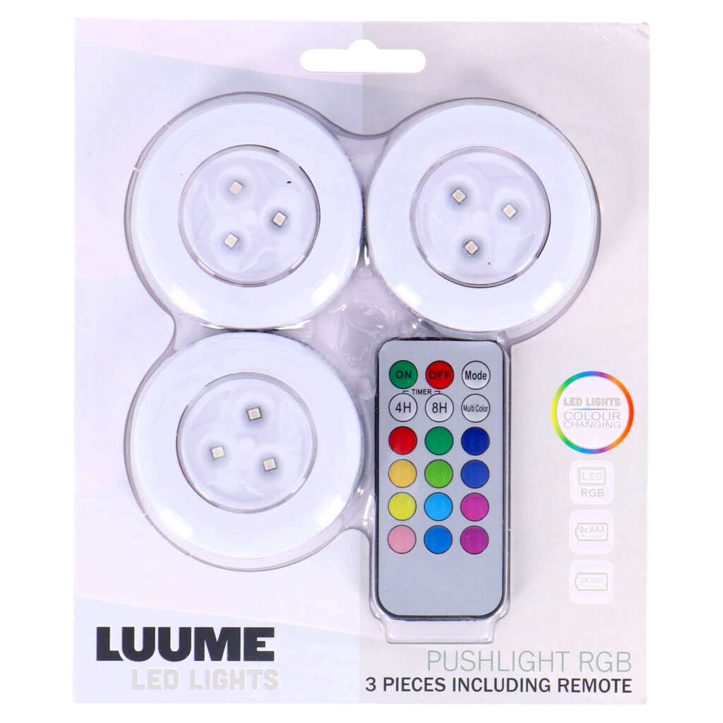 Luume luume led druklampen zelfklevend 3 stuks