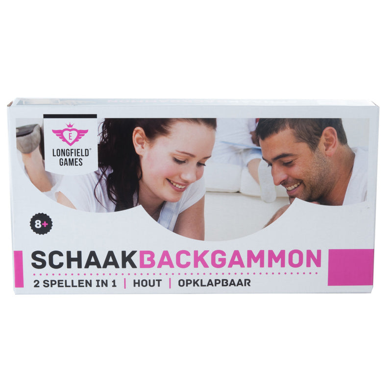 Backgammon longfield schaak en houten cassette 30x16x4 cm