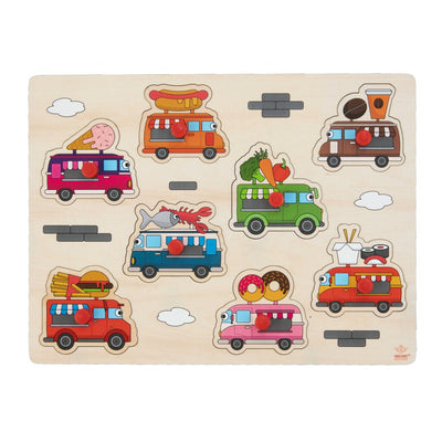 Engelhart houten knoppuzzel foodtruck 30x23cm