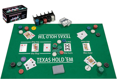 Longfield pokerset met kaarten kleed en 200 chips (4 gram) in doos