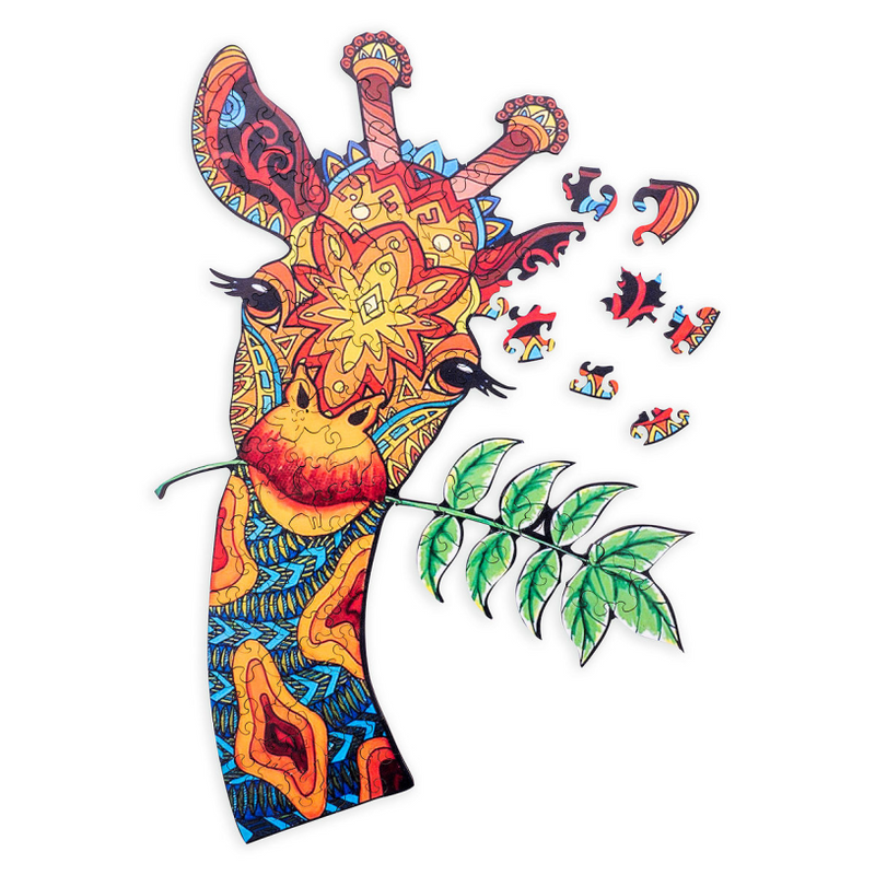 Engelhart houten puzzel mysterious a4 - giraf