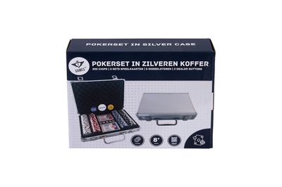 Longfield pokerset in zilveren koffer met 200 chips