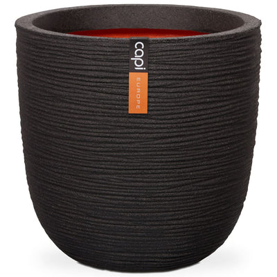 Capi bloempot nature rib 43x41 cm zwart kblr933