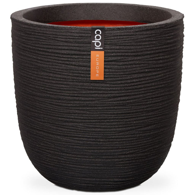 Capi bloempot nature rib 43x41 cm zwart kblr933