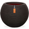 Capi bloempot nature rib bolvormig 62x48 cm zwart kblr271