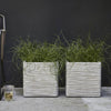Capi plantenbak nature rib vierkant 40x40 cm ivoorkleurig kofi903