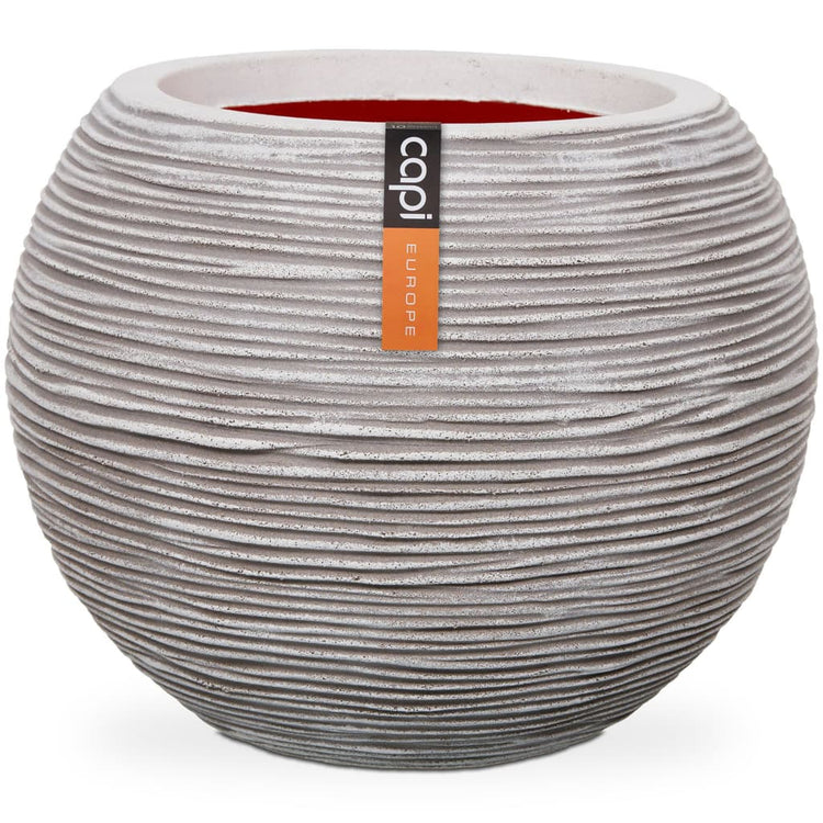 Capi bloempot nature rib bolvormig 62x48 cm ivoorkleurig kofi271