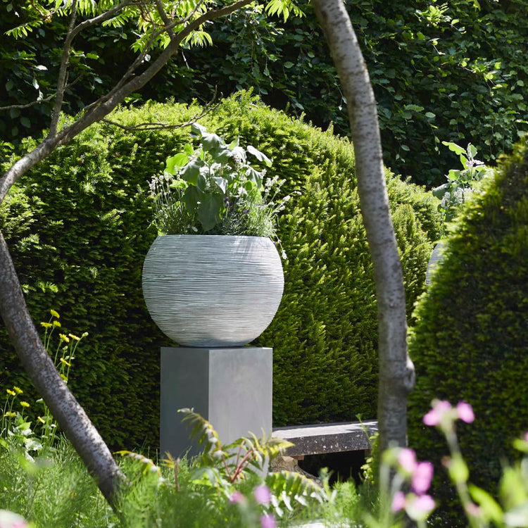 Capi bloempot nature rib bolvormig 62x48 cm ivoorkleurig kofi271