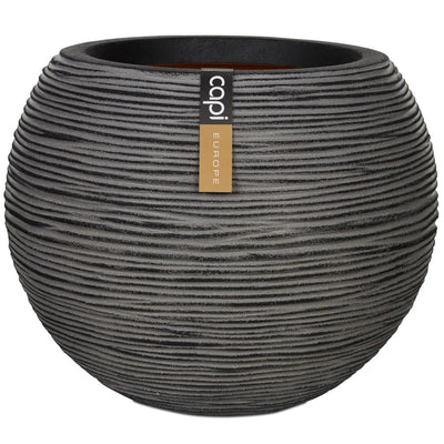 Capi bloempot nature rib bolvormig 62x48 cm antraciet kofz271