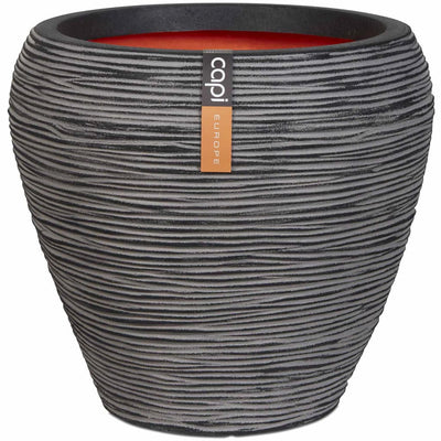 Capi bloempot nature rib taps 42x38 cm antraciet kofz362