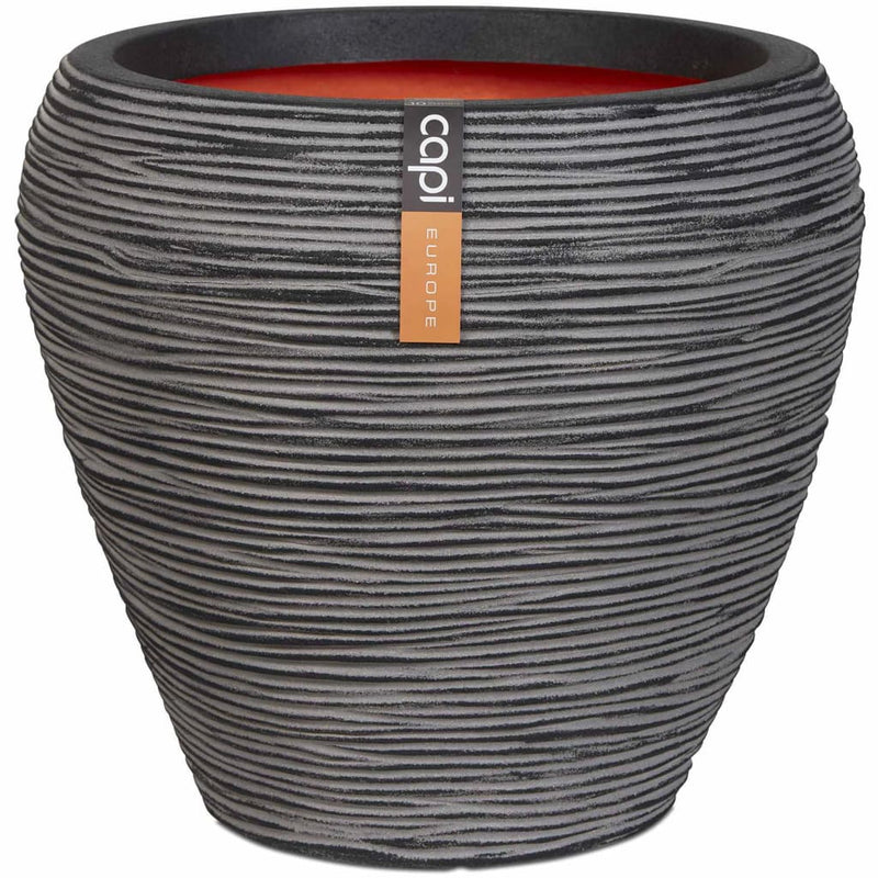 Capi bloempot nature rib taps 42x38 cm antraciet kofz362