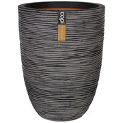 Capi bloempot nature rib elegant laag 36x47 cm antraciet kofz782 - afbeelding 1