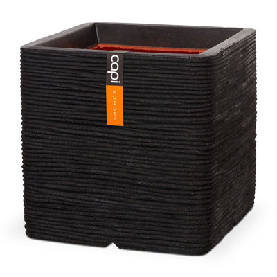 Capi plantenbak nature rib vierkant 50x50 cm zwart