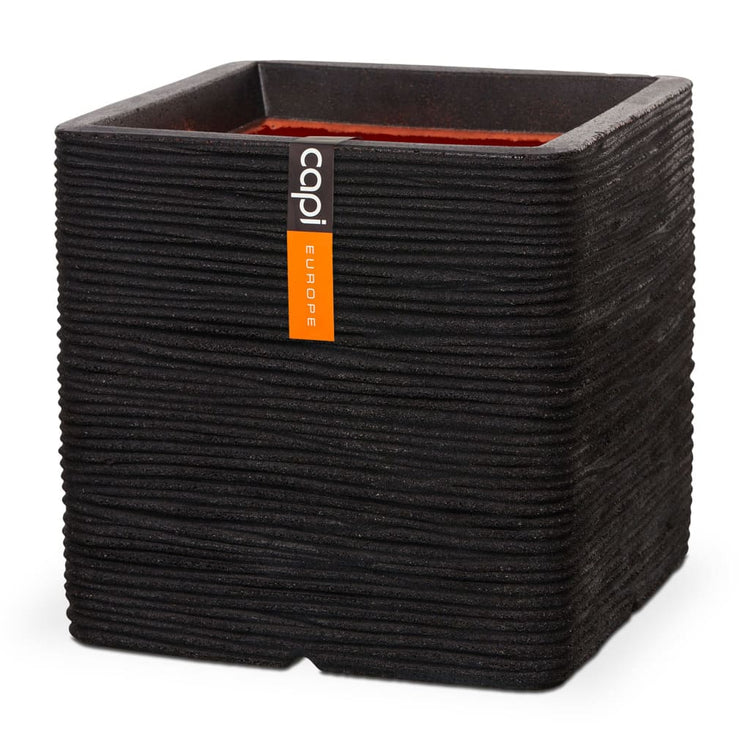Capi plantenbak nature rib vierkant 50x50 cm zwart