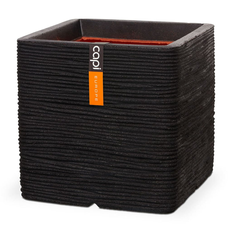 Capi plantenbak nature rib vierkant 50x50 cm zwart