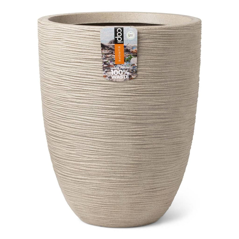 Capi plantenbak waste rib elegant laag 46x58 cm terrazzo beige