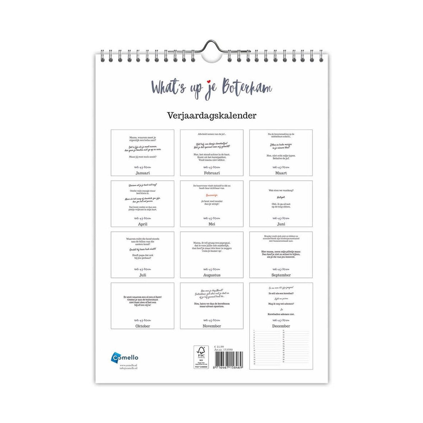 Comello what's up je boterham - verjaardagskalender - a4