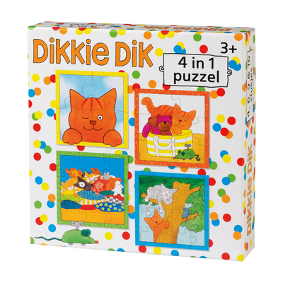 Bambolino dikkie dik puzzel 4 in 1 educatief peuter speelgoed - kinderpuzzel 4x6x9x16 stukjes leren puzzelen - cadeautip puzzel 3 jaar en ouder - toys