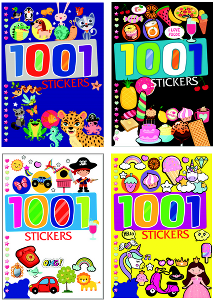 1001 stickerboek. 4 assorti. 41 pag. 3+