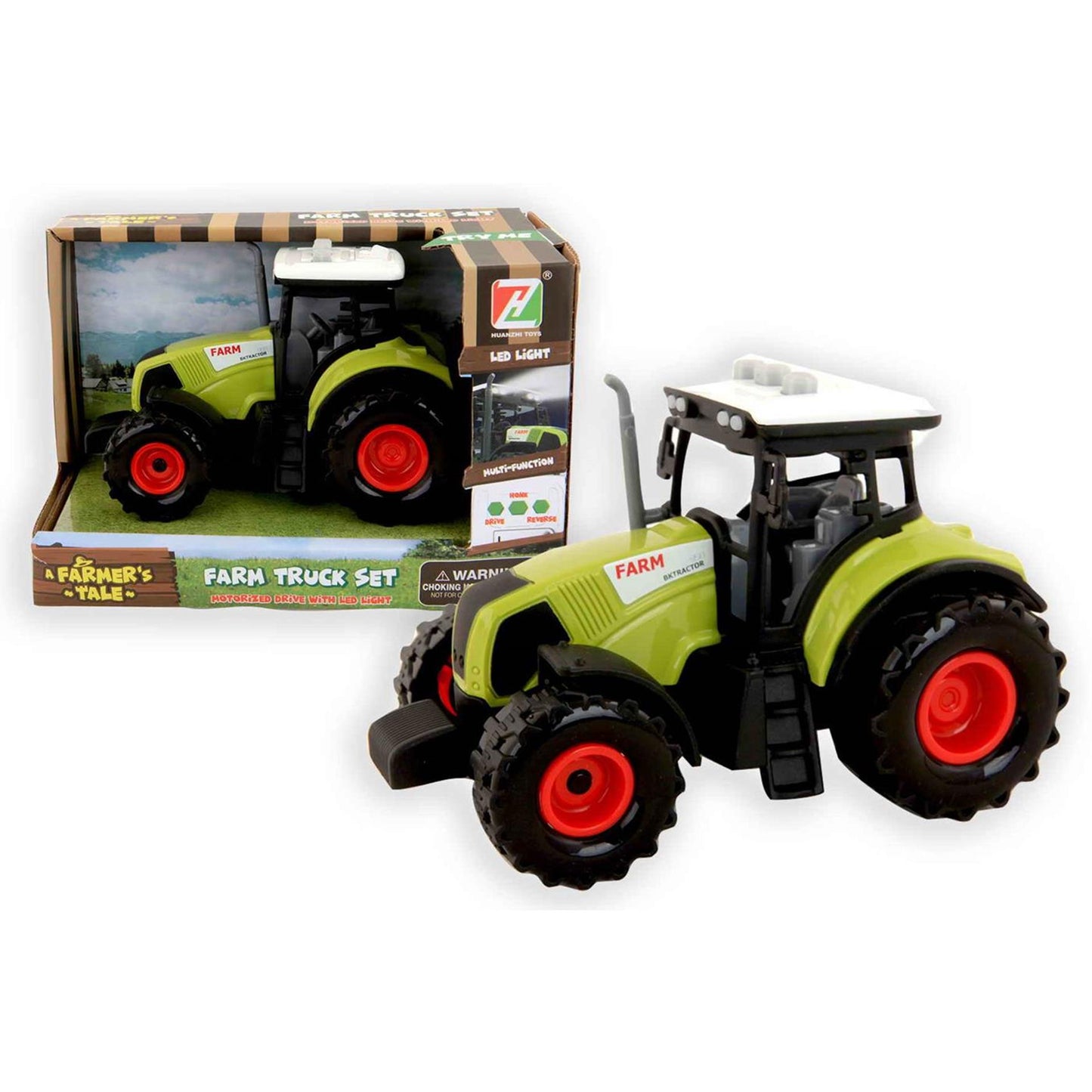 Tractor frictie met licht en geluid 14cm