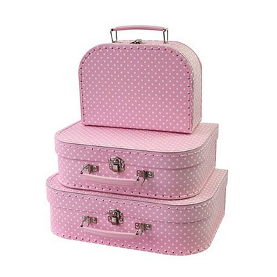 Simply for Kids Simply for 3-Delige Kofferset Polkadot Roze