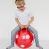 Skippybal rood met witte stippen. 50 cm